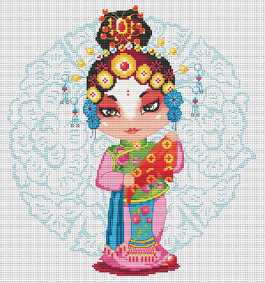 十字绣中国风情金鑫 花旦