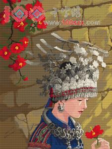 十字绣人物蒙娜丽莎 花影