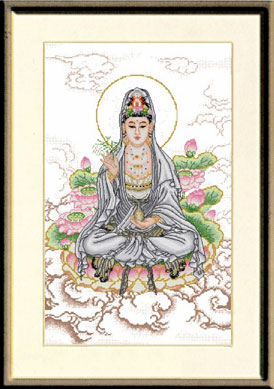 十字绣人物[春天]滴露观音